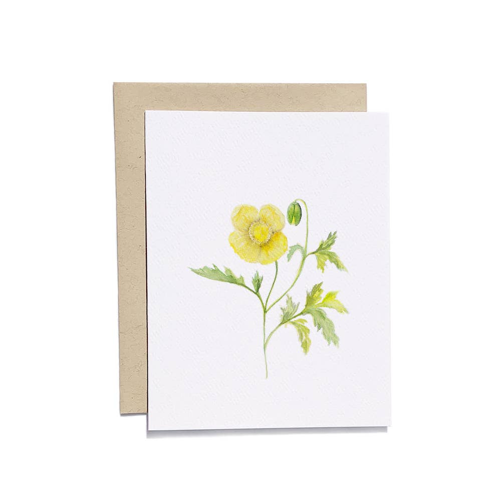 Kylie Paper Co. - Wholesale Everyday Greeting Card - Yellow Poppy Card