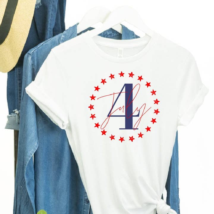4. juli 4. juli med stjerner - Case T-shirt for engroshandel hos Top Crate
