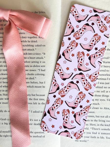 Cardstock Bookmark - Autumn Cowboy Boots (2.3" x 7") for wholesale by AK Stationery Boutique