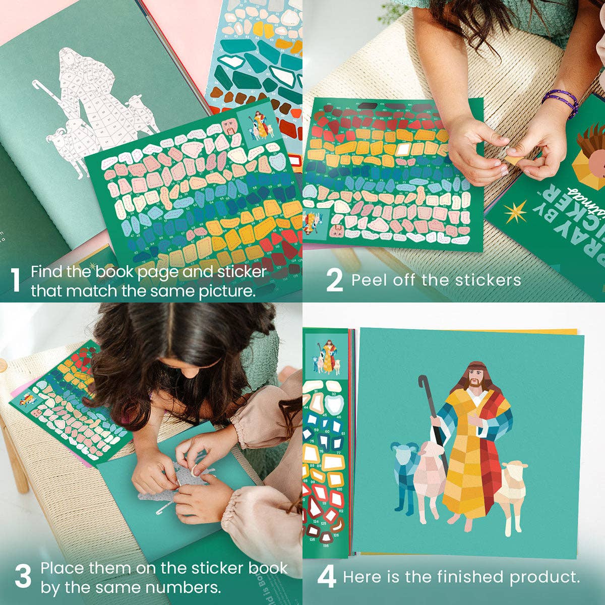 Catholic Family Crate® - Venta al por mayor Pegatinas - Niños y bebés - Pray By Sticker™: Libro de pegatinas de Navidad2