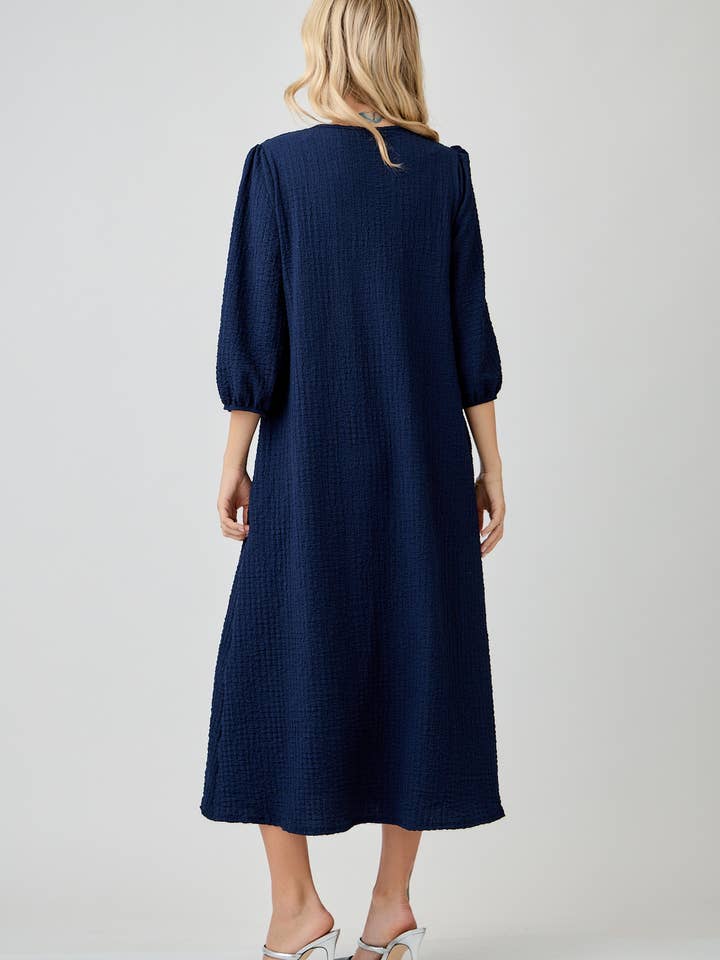 Celeste Clothing - Wholesale Dress - Women's - WOMEN'S MODEST SIDE BOW DRESS WITH PUFF SLEEVES AND POCKETS40