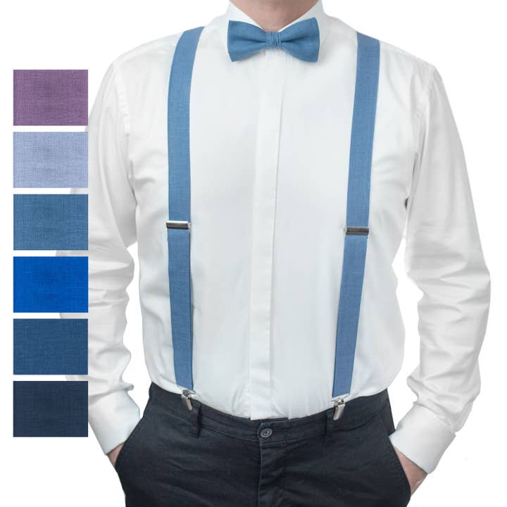 Stålblå bryllups-butterfly og seler for engroshandel hos DucksnFoxes