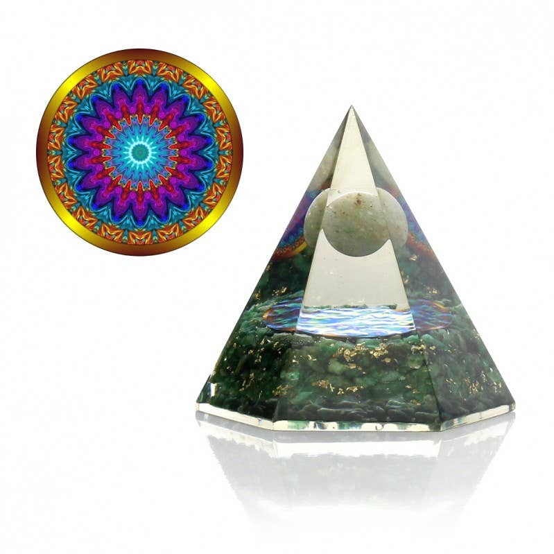 UniArt - Wholesale Spiritual Stone/Crystal - Hexagonal orgonite with sphere and natural stones11