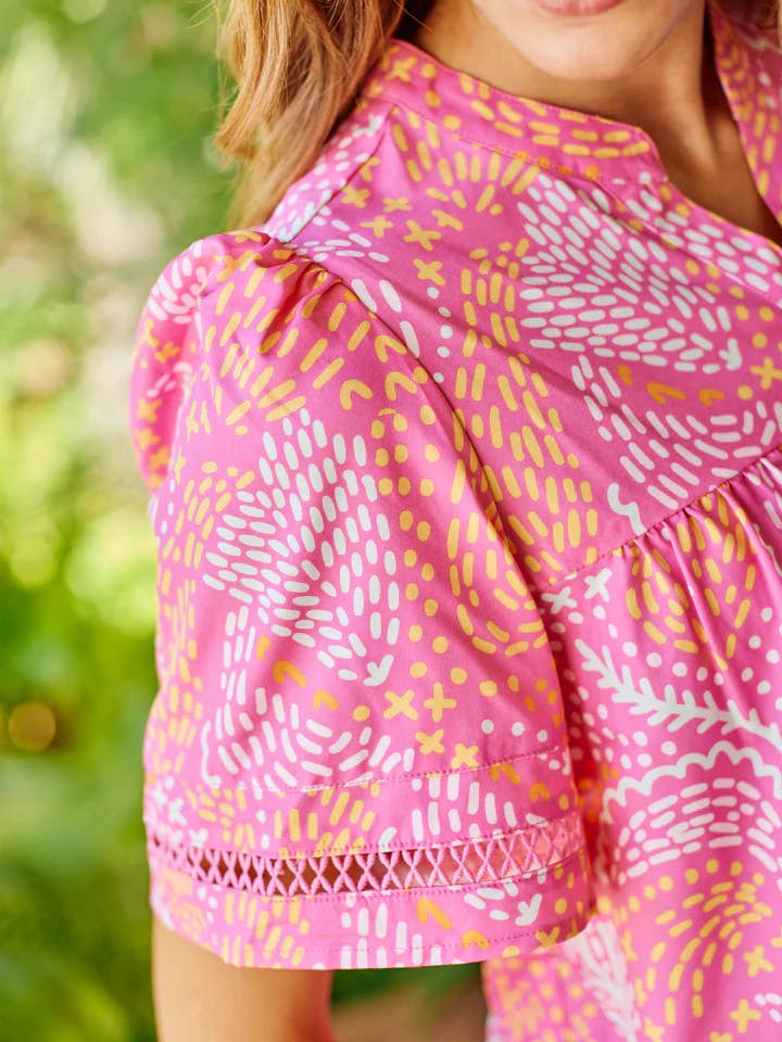 Mary Square – wholesale Tops set – Women's – Jasmine Top | Mango Mosaic Pink