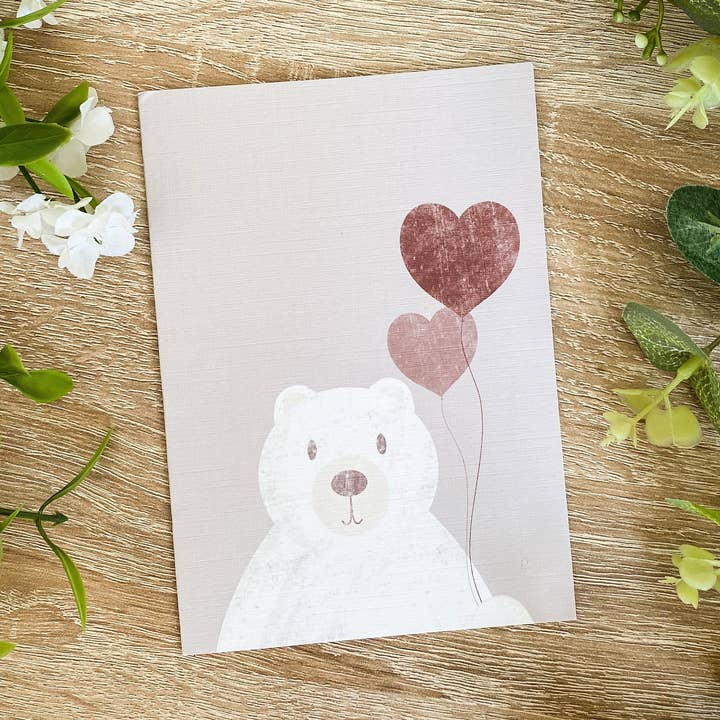 Bear Valentines Anniversary Love Greeting Card for wholesale by Stottella Design