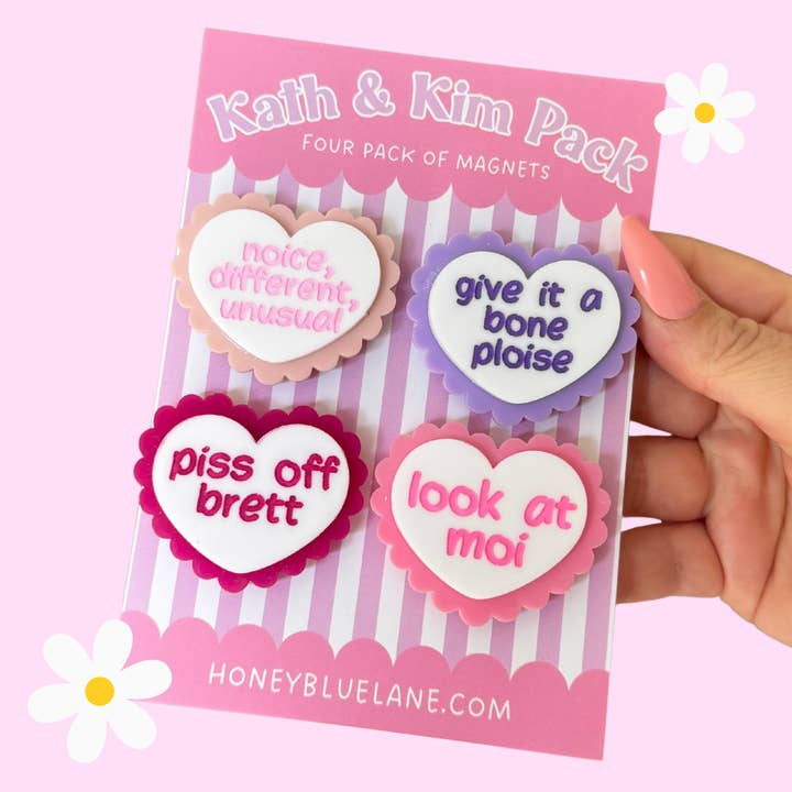 Kath And Kim Magnet Pack (Quirky, Funky, Kawaii,Y2K) for wholesale by Honey Blue Lane