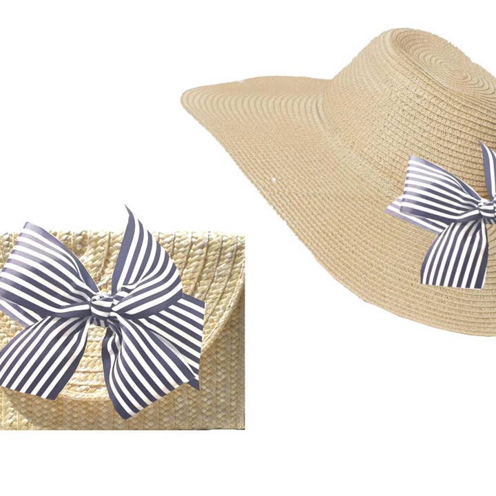 Peachy Pendants - Wholesale Straw Hat - Women's - The Chatham Straw Hat with Interchangeable Bow -Choose Color3