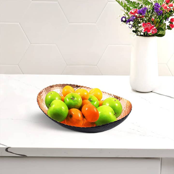 Monarch Abode - Wholesale Decorative Plate/Dish/Bowl - Hand Hammered Modern Decorative Bowl 12.75 x 8.75 inch2