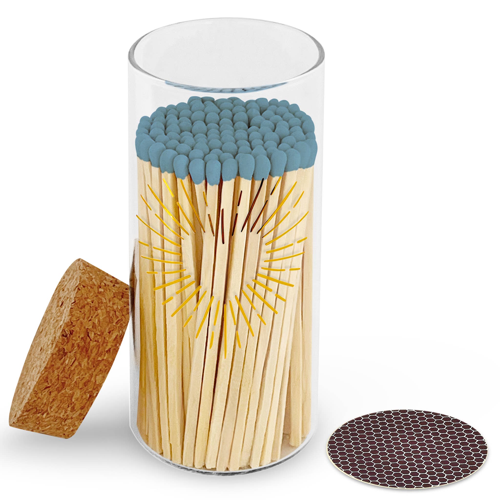 Thankful Greetings – wholesale Tändsticka – Guldtryck med 4" tändstickor & stor korktoppburk20