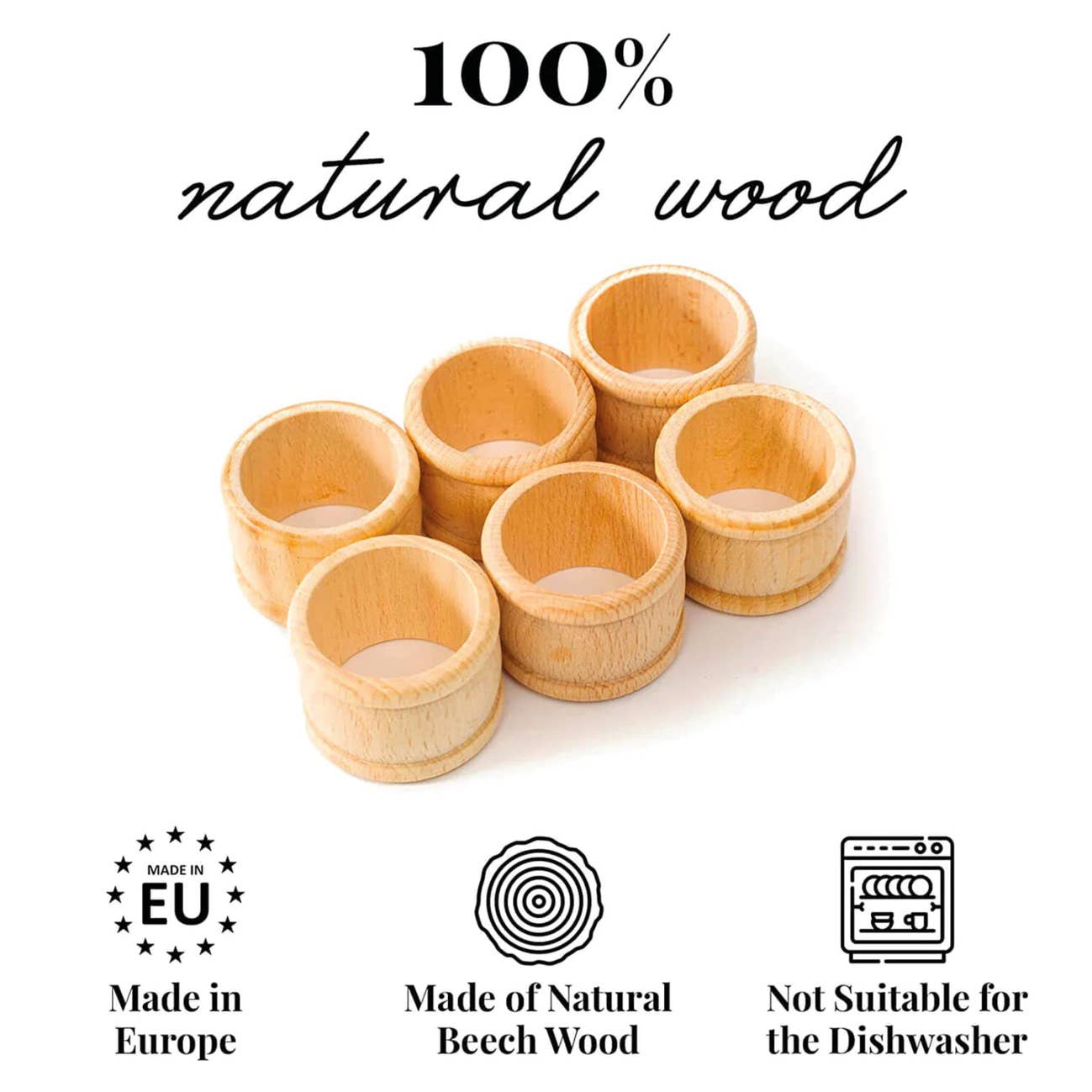 Tuuli GmbH - Wholesale Napkin ring - Set of 6 Wooden Napkin Rings Table Decoration