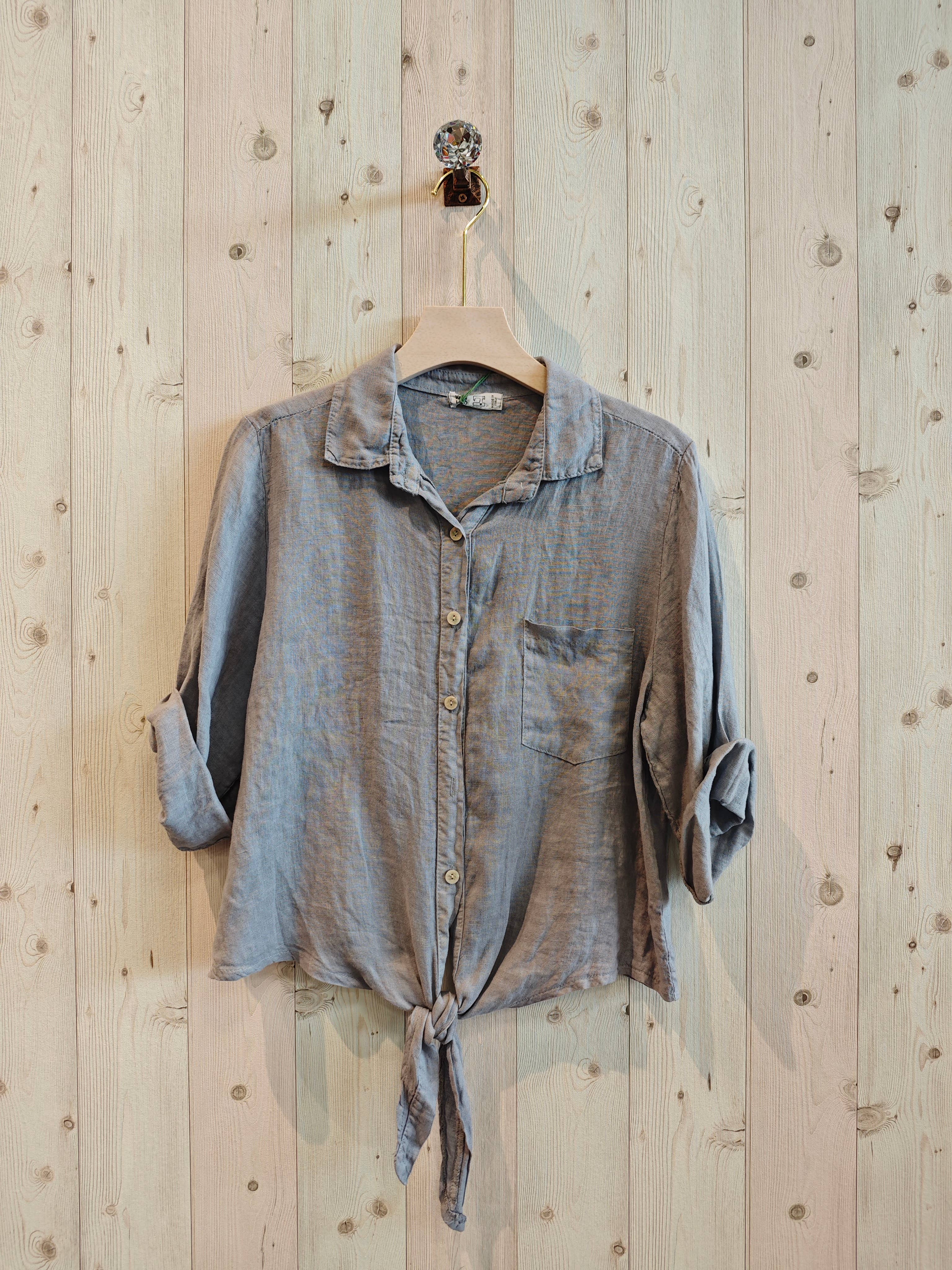 Linen & More - Wholesale Button Down Shirt - Women's - REF 89166 100% LINEN TIE SHIRT10