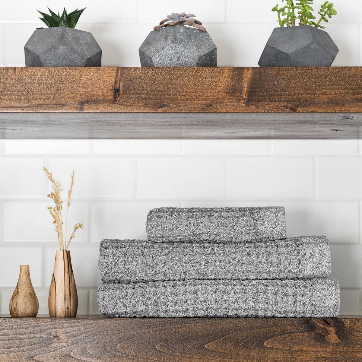 Onsen - Vente Ensembles de serviettes - Ensemble de serviettes de bain Waffle5