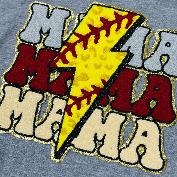 ILTEX Apparel - Wholesale Patch - CP1074 - Softball MAMA Trio Chenille Patch2