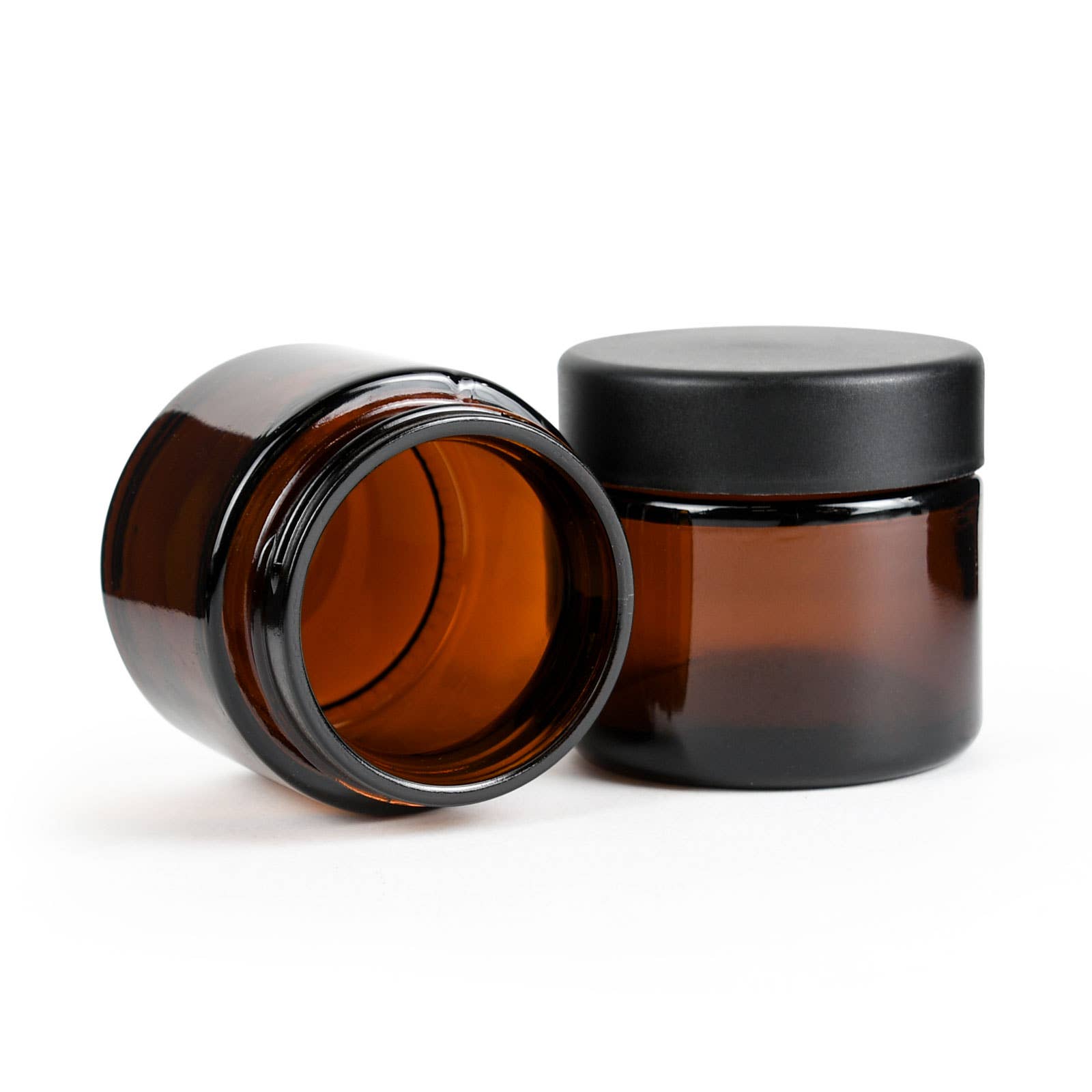 Human Objects® - Wholesale Jar - 2oz/60ml Amber Glass Jar With Black Child Resistant Caps1