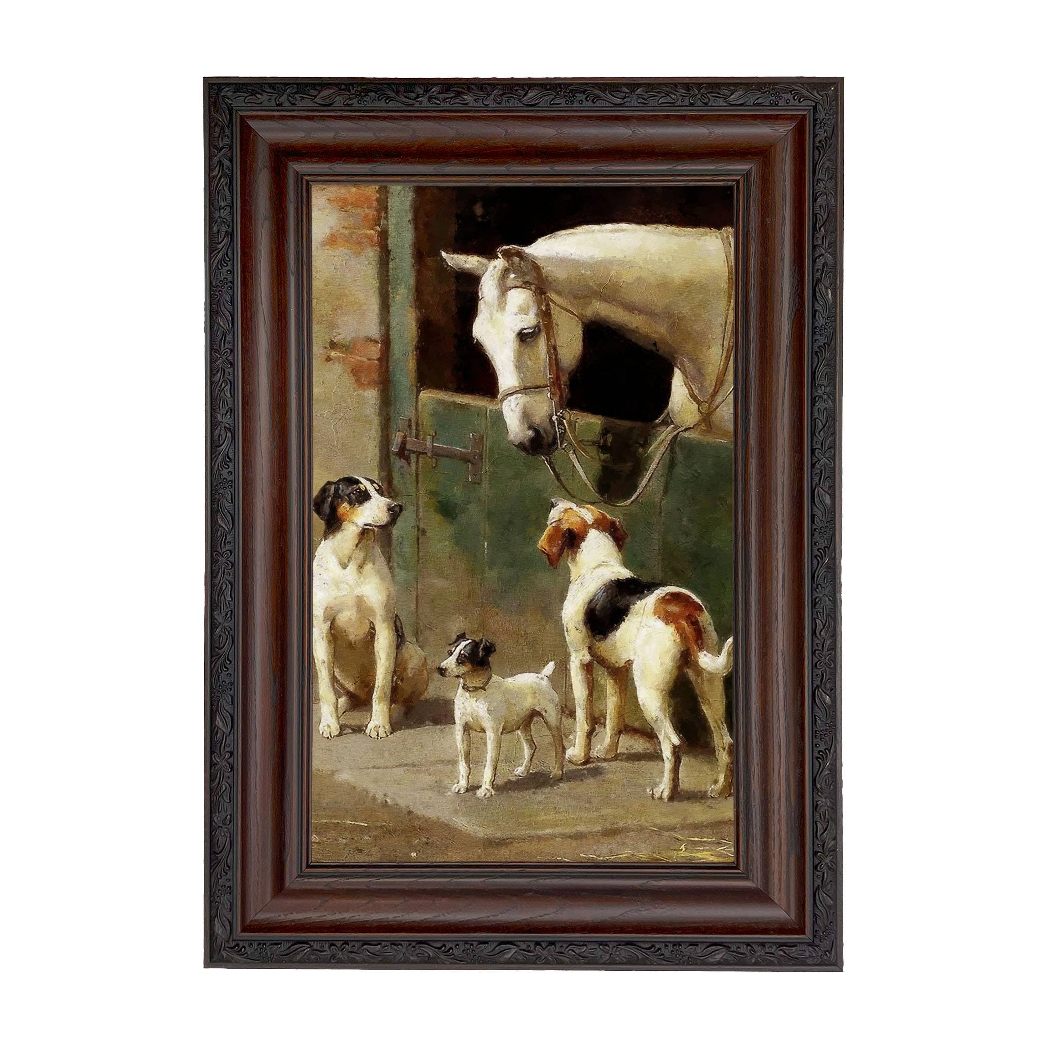 Madison Bay Co. - Historical Home Decor Reproductions - Wholesale Art Print - Dog and Horse at Stable Vintage Painting Print on Canvas7