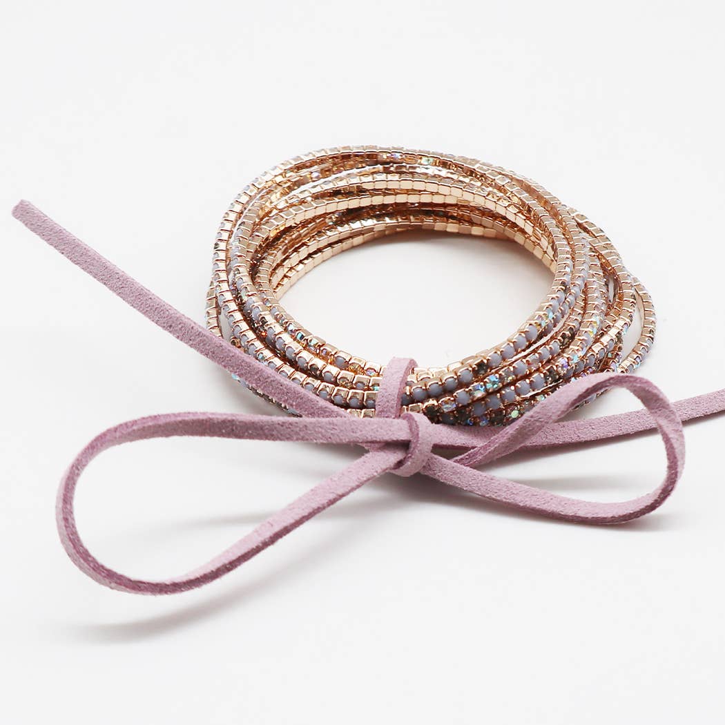 Fashion City – Conjunto de joias por atacado – Pulseiras de Pedra de Cristal Stretch Stretch de 12 Camadas 6