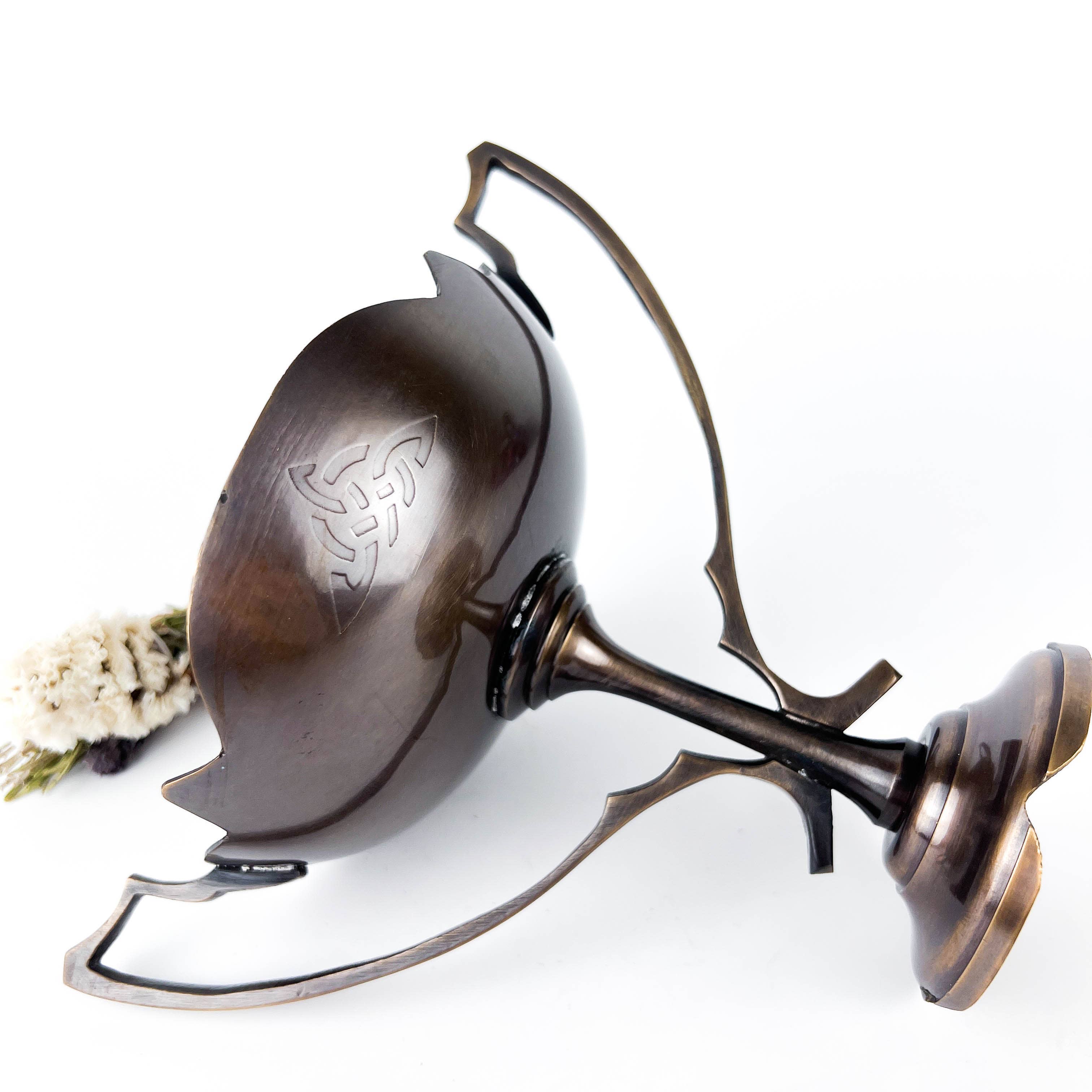 GREENROOTS USA LLC - Wholesale Incense Holder - Triquetra Egyptian Lotus Burner/Smudge Pot 5.5 X5.5 X 7.5"10