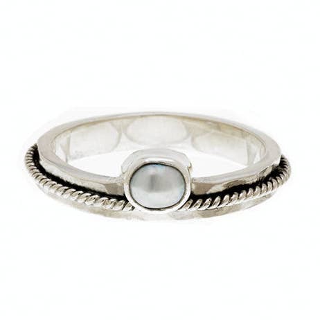 Anel Pérola Amor Letras Fé Prata por atacado de Cynthia Gale New York