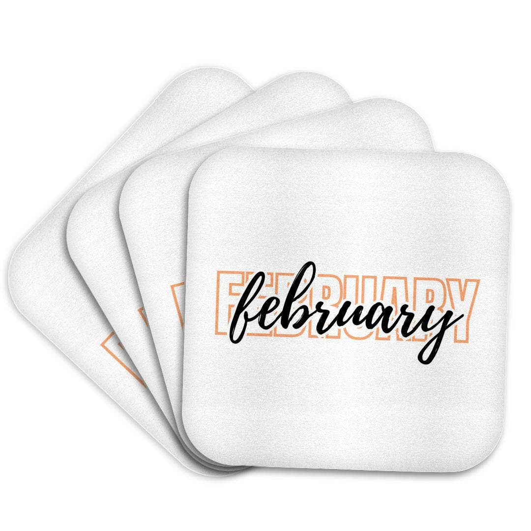 3dRose - Wholesale Coasters - 3dRose, February - Typography Text, Coaster7
