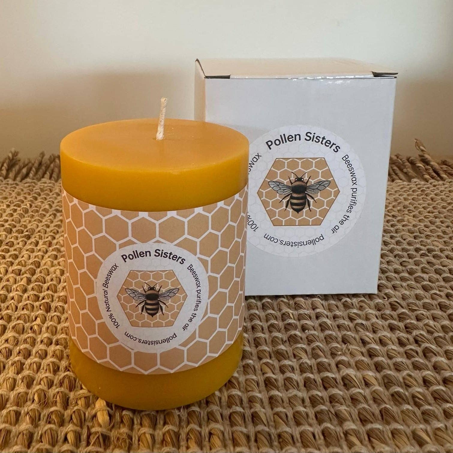 Pollen Sisters - Wholesale Pillar Candle - Candle - Mini Hum - Small Pillar – 100% Pure Beeswax1