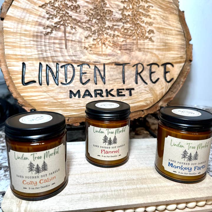 Linden Tree Market - Wholesale Jar/Filled Candle - 9 oz Soy Wax Jar Candle1