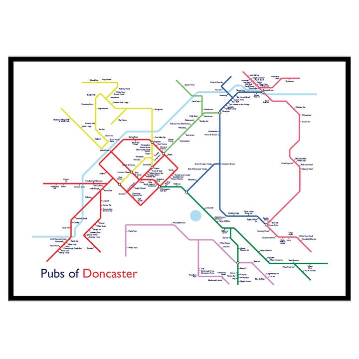 Pubs of Doncaster - Print for wholesale by The Yorkshire Print Company