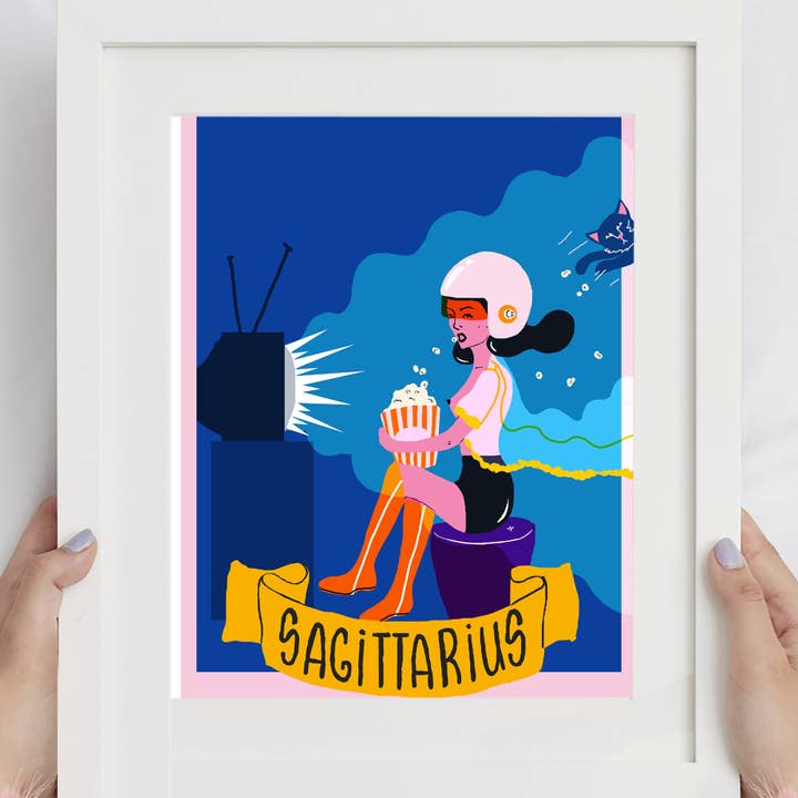 Sagittarius Zodiac Sign Art Print for wholesale by Mars and moi