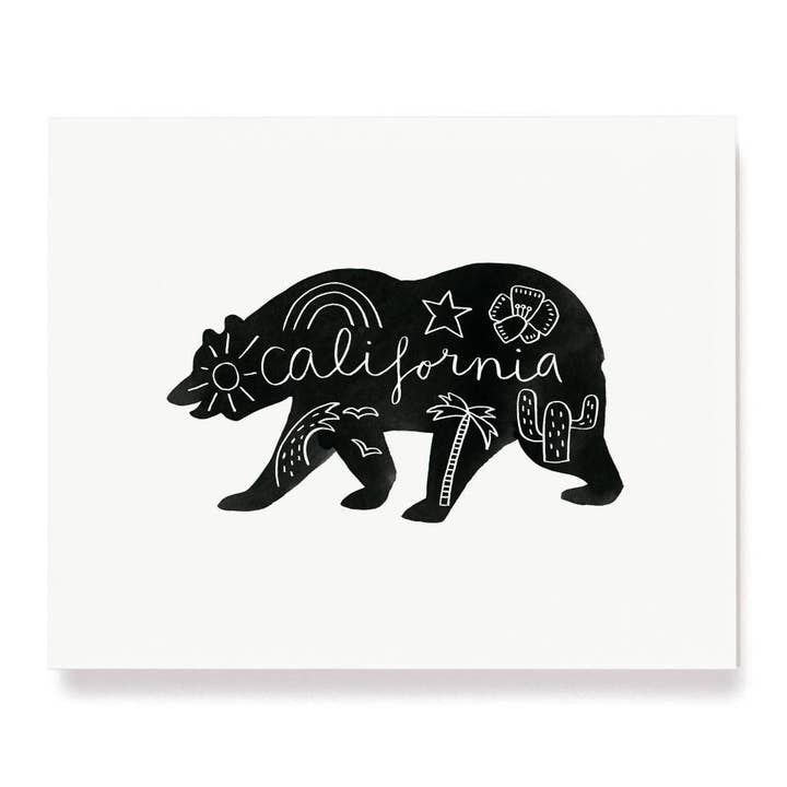 California Bear Art Print för wholesale av Say Something Cards