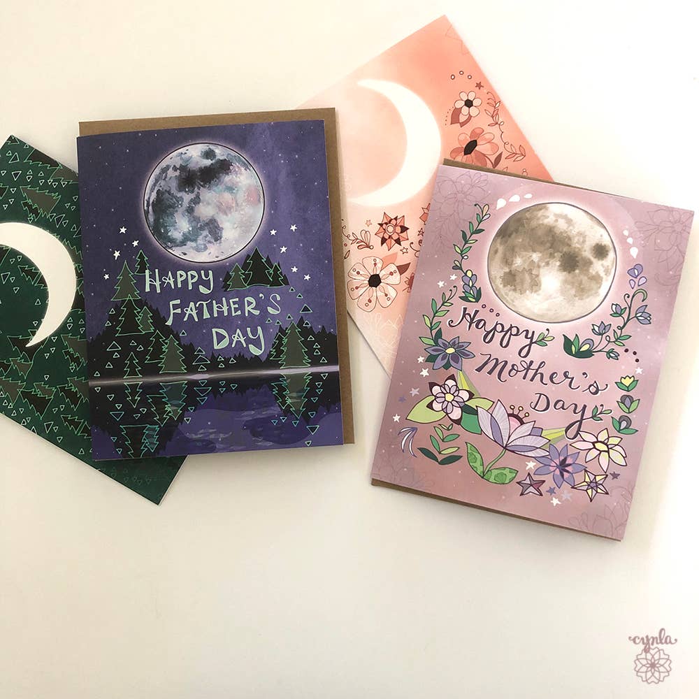 Cynla – Engroshandel Morsdagskort – Mors Dag Moon Card - stjerner mor kort blomster mødre dag2