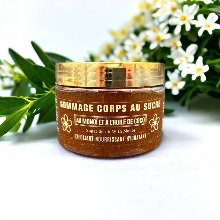 GOMMAGE CORPS AU SUCRE ET AU MONOI 300G pour la vente par S2Z Cosmetics