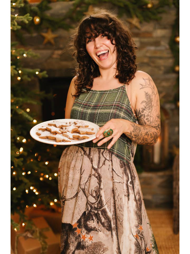 Market of Stars (USA) - Wholesale Dress - Women's - Winter Wish Bohéme Long Maxi Slip Dress w/ Christmas Deer8