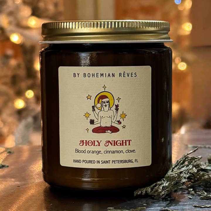 Heilige & Unheilige Nacht Sojakerze | Blutorange Nelke für den Großhandel von Bohemian Rêves