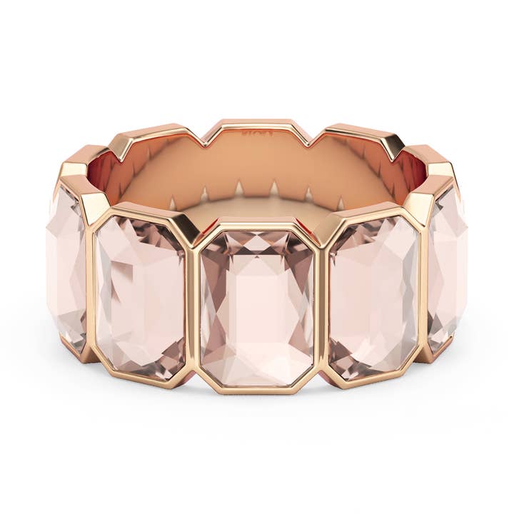 Octagon Band Ring Vintage Rose Crystals Rose Gol|1-1258-AVRS for wholesale by My Jewellery Story