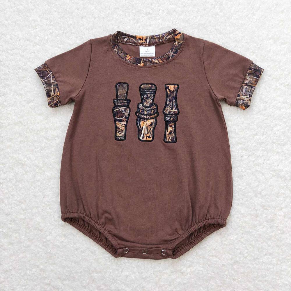 Aier Wholesale - Wholesale Bodysuit (Non-Footed) - Baby - Baby Infant Boys Camo Duck Call Brown Short Sleeve Rompers