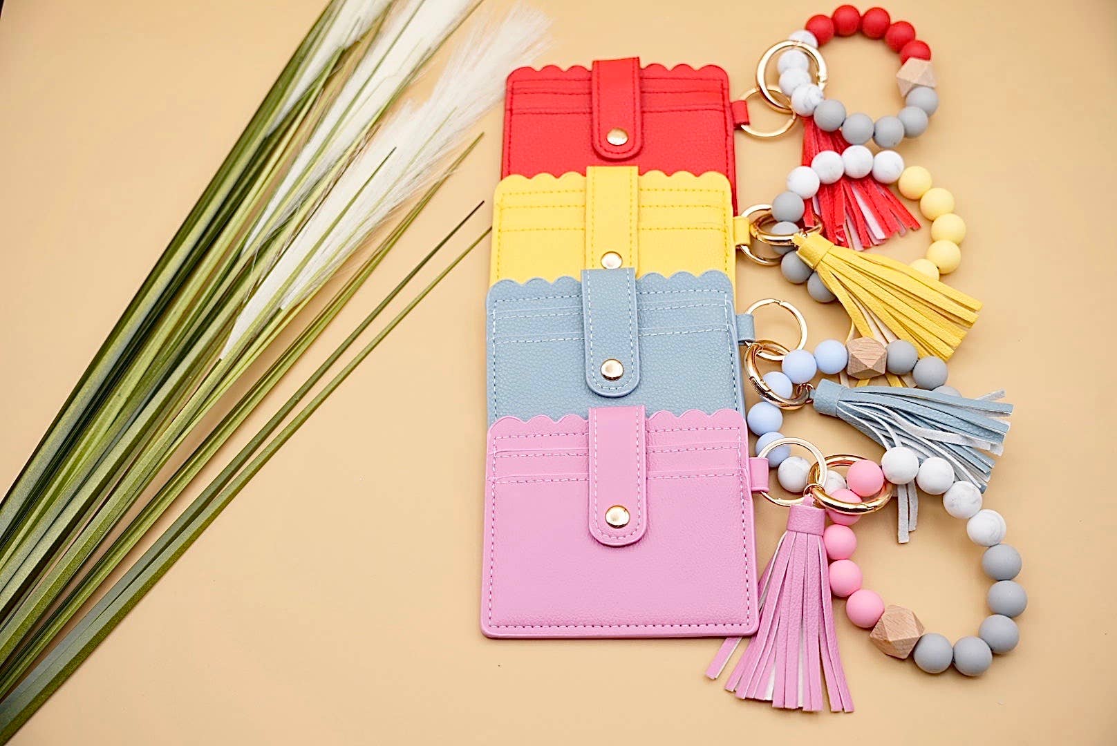 American Leather Goods - Wholesale Wallet - Women's - Leather Keychain Wallet With Wristlet Bangle Bracelet5