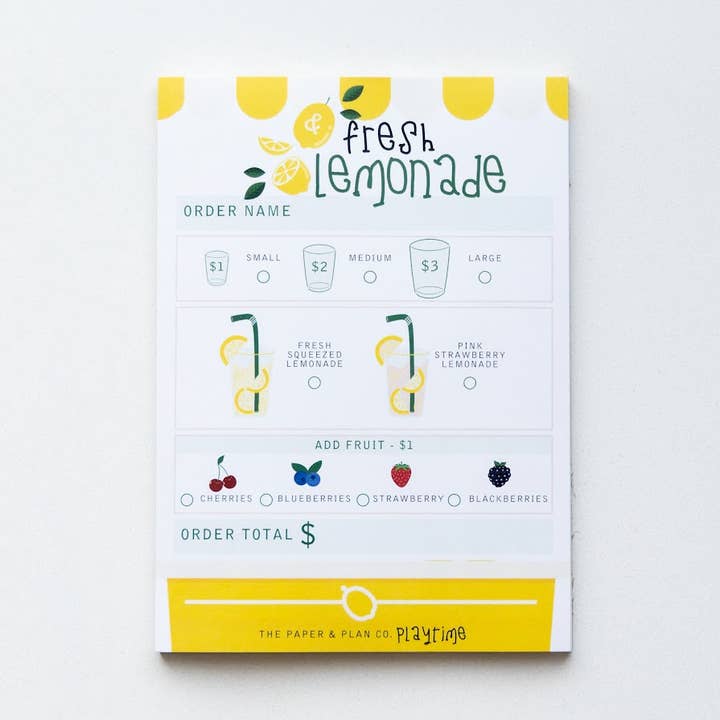 Lemonade Stand Playtime Pad® for wholesale by The Paper and Plan Co.