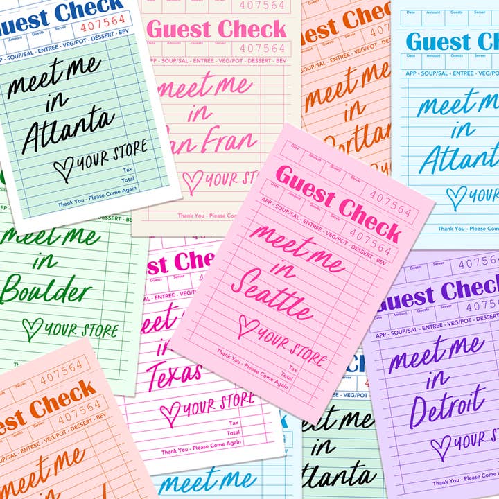 Mugsby - Wholesale Sticker - Personalized City Guest Check Sticker Decal, Custom Sticker