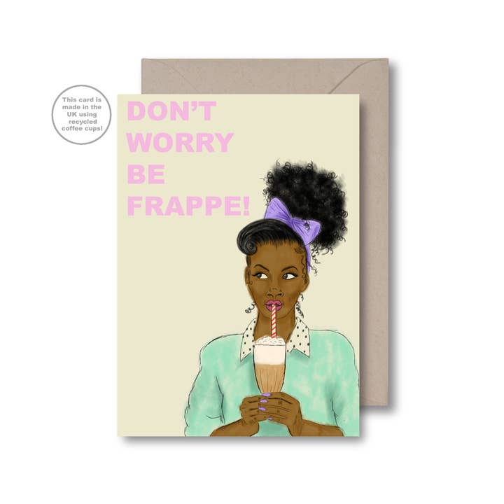 Don't worry, be frappe Card for wholesale by KitsCH Noir