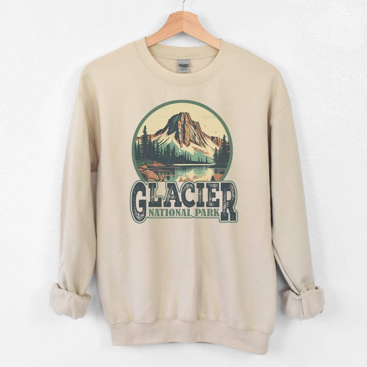 GLACIER SAND SWEATSHIRT | NATIONAL PARK | SIZES S-2XL for wholesale by Loopty Loo Designs