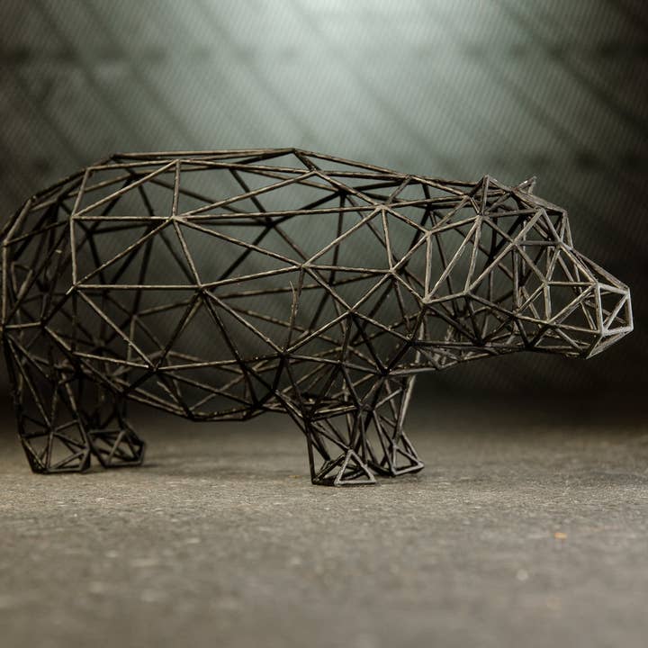 3DOfficeAT - Vendita all'ingrosso Scultura - Scultura Decorativa Ippopotamo Line Art 3D3