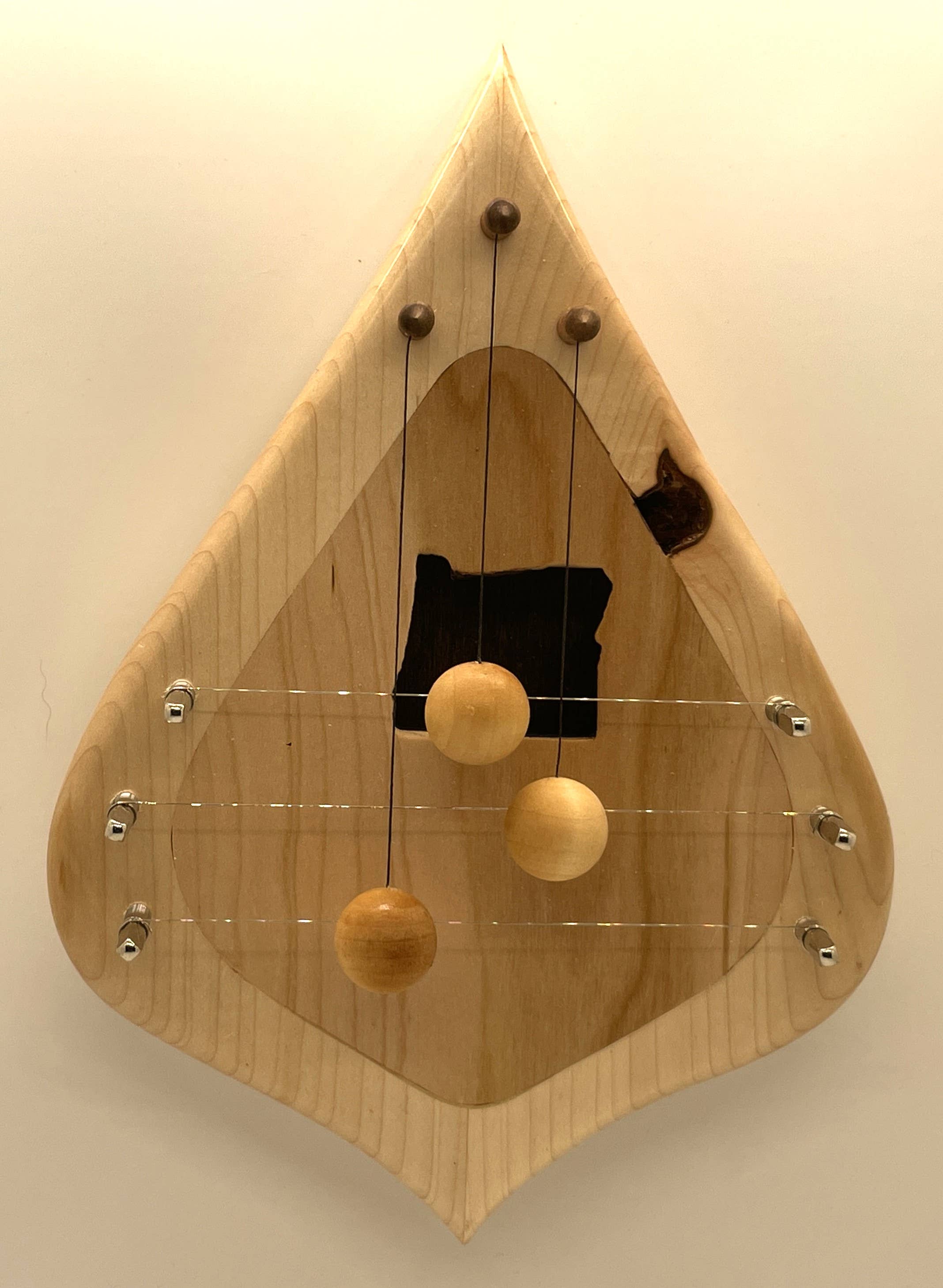 Moon Mountain Woods - Wholesale Sculpture - Door Harp 3MBWDEC Maple border with decorative Walnut inlay3