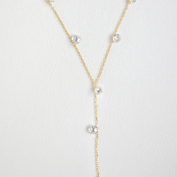 FELIX Z DESIGNS - Wholesale Y-Neck/Lariat Necklace - 925 Silver CZ Droplet Y-Necklace