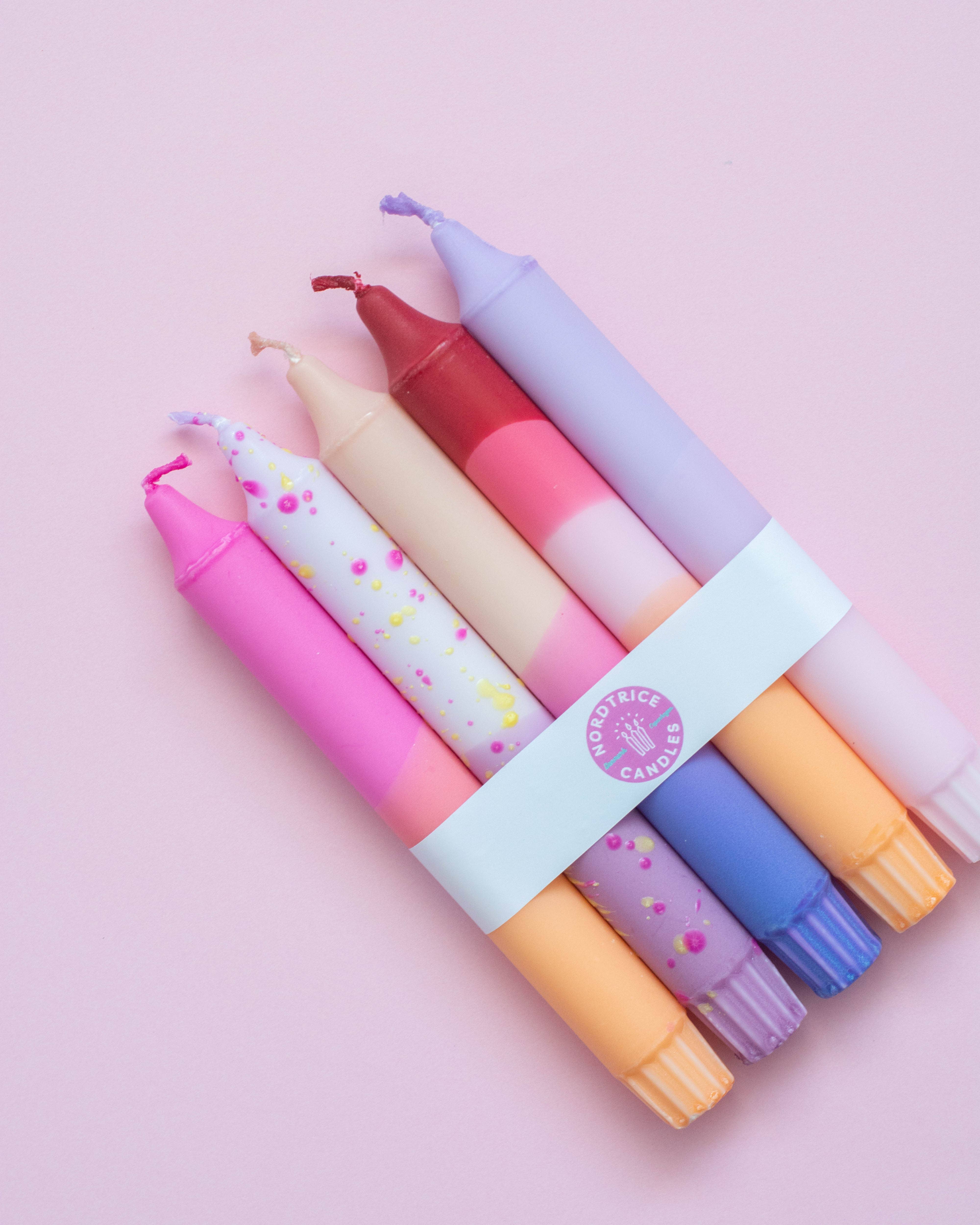 Nordtrice - Wholesale Tapered Candle/Candlestick - Taper candles- 5 pack/ pastel party sunset mix3