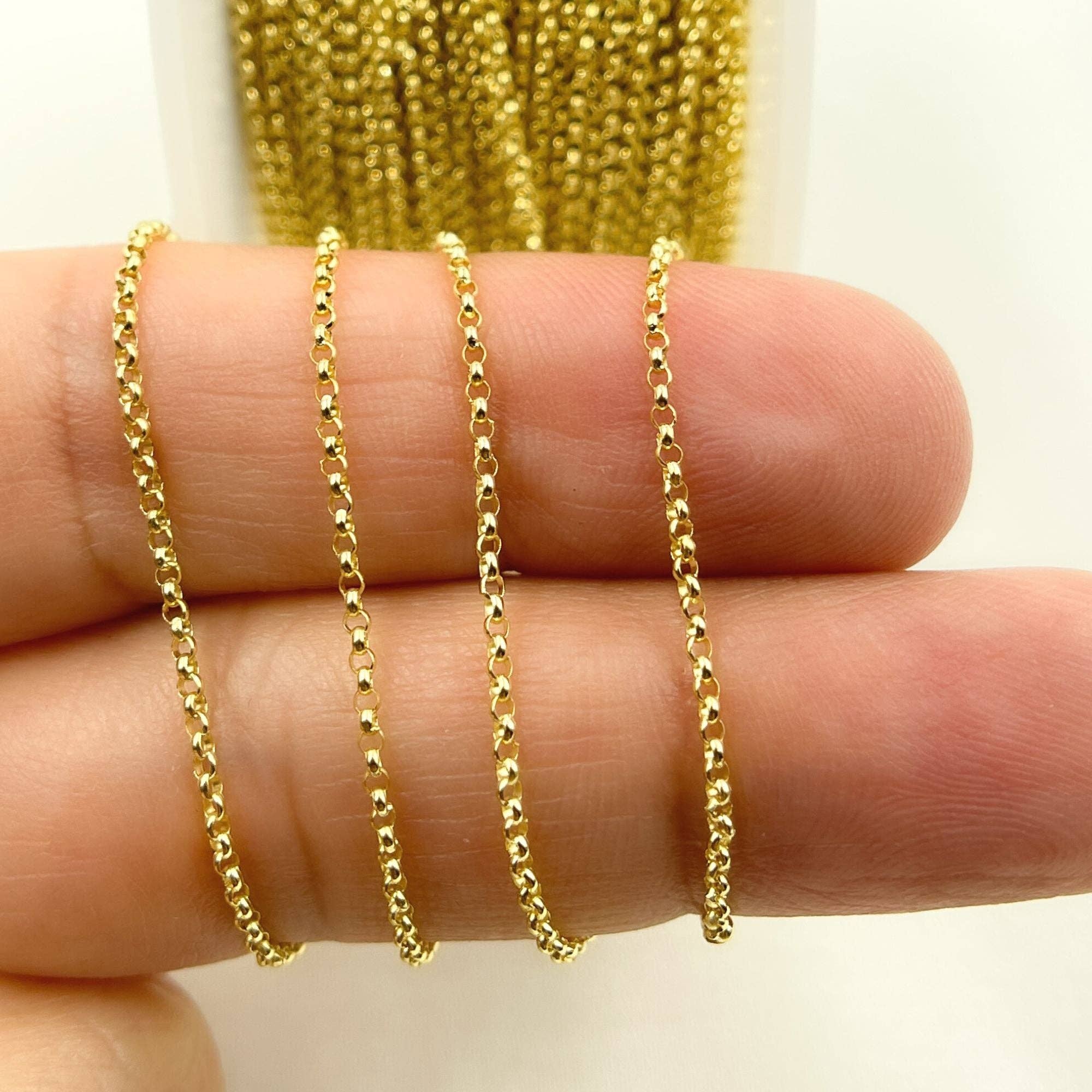 Tresor Jewelry Inc. - Wholesale Link & Chain Necklace - 030BETLGbyFt. 14K Solid Yellow Gold Rolo Link Chain0
