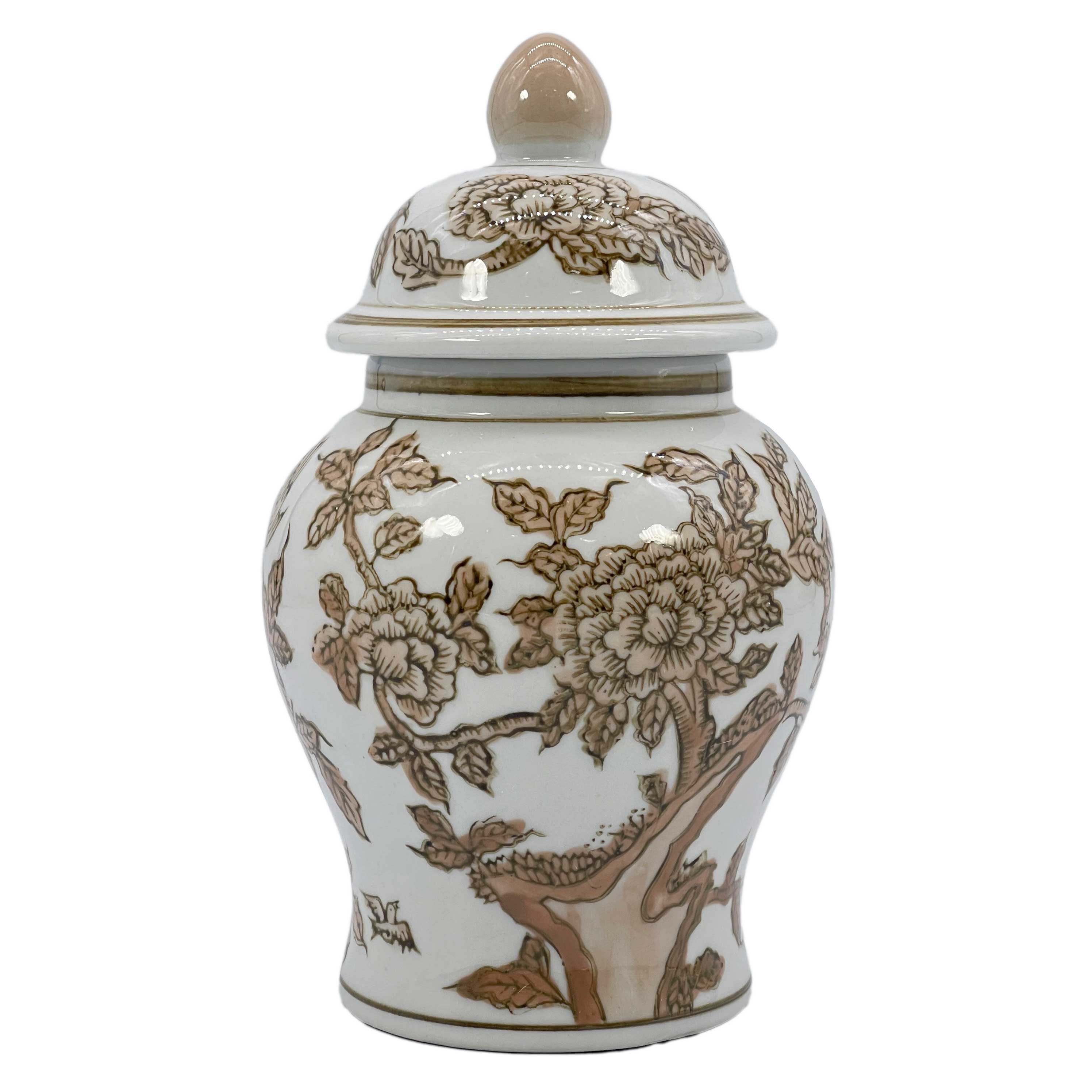 Galt International Company – wholesale Decorative jar – Small Chinoiserie Ceramic Decorative Tea & Ginger Jar 8"21