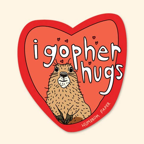 I Gopher Hugs Sticker for wholesale by Humdrum Paper