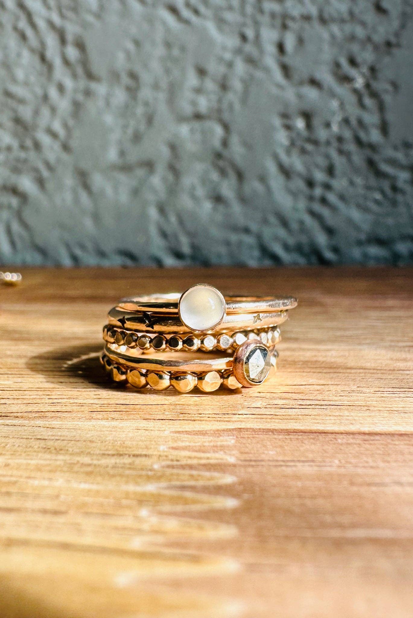 Notions of Lovely - Wholesale Multi-Stone Ring - Skinny Mini Jeweled Stacker Rings - 14k Gold Fill13