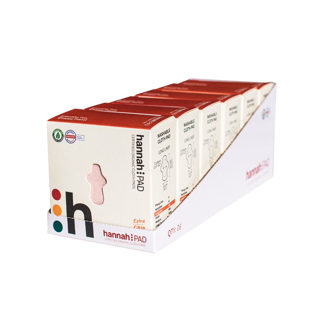 Sabaku Co Distribution - Wholesale Menstrual Pad/Liner - The Brand hannah - hannahPAD Long Liner (Extra Grip)3