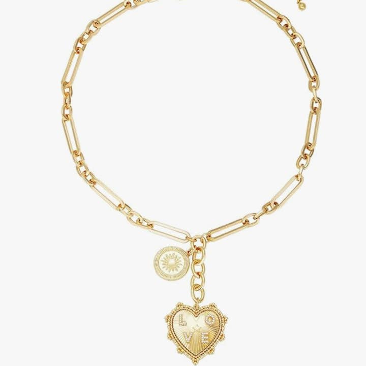 HoopLa - Wholesale Halsketting met Lariat/Y-hals - Hart bedel lariat ketting 14K CZ - bedel4