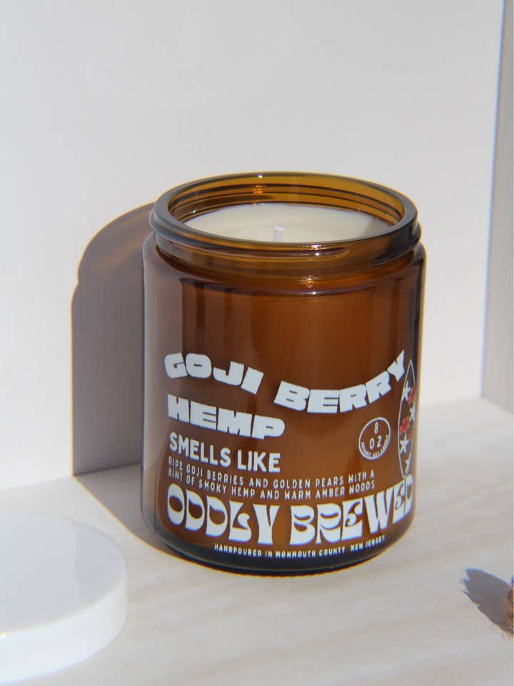 Goji Berry & Hemp Soy Candle for wholesale by Oddly Brewed